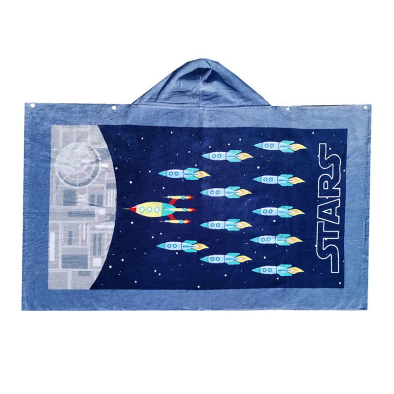 

100% Cotton Hooded Bath Towels for Kids Swimming Towels Bathroom Hooded Beach Shower Towels Soft Beach Wrap for Children