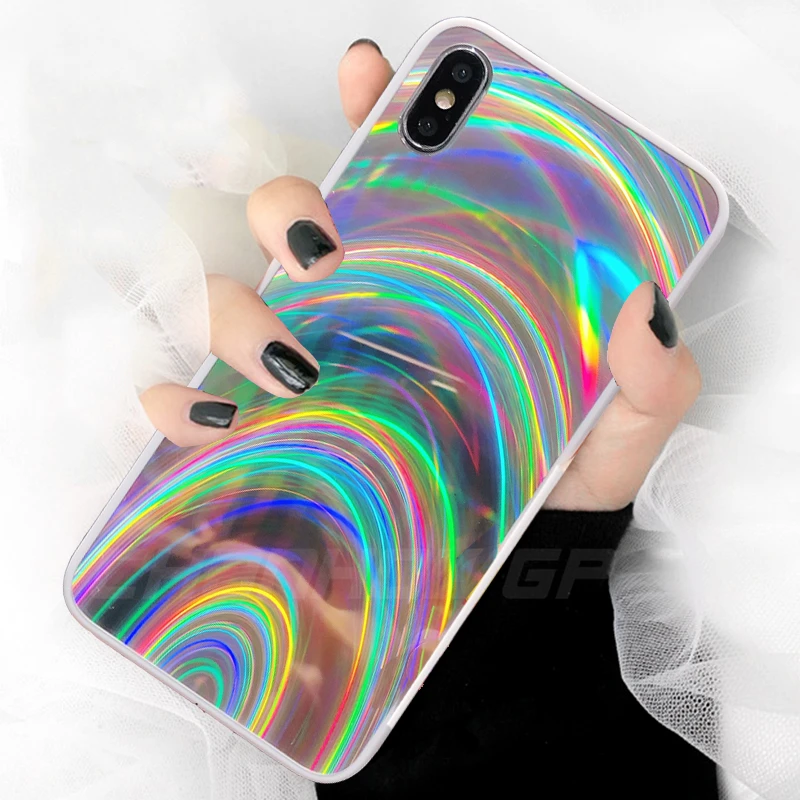 Цветной зеркальный чехол для iPhone 11 Pro Max 2019 XR XS MAX X 6 6s 7 8 Plus + Мягкий силиконовый