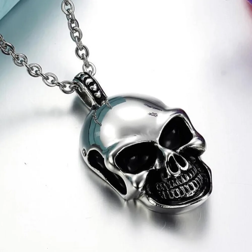 Ожерелье мужское из нержавеющей стали модное готическое колье в виде черепа