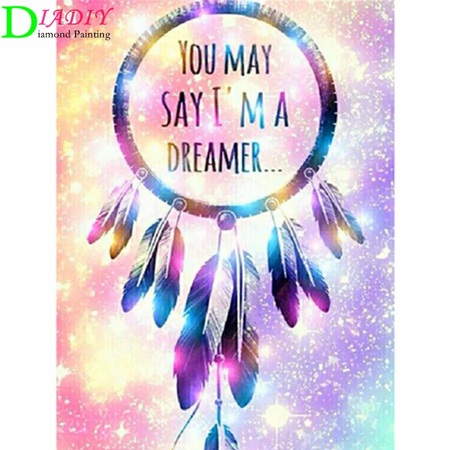 

5D DIY full square diamond painting dream wind chime dream catcher home decoration rhinestone embroidery mosaic art picture kit
