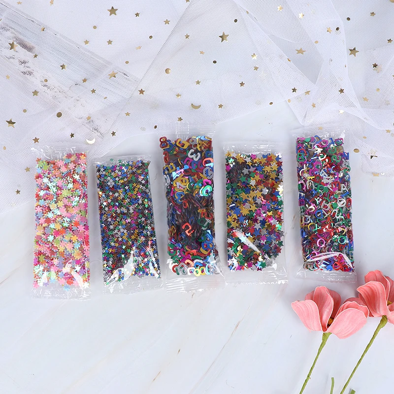 10 г/упак. микс цвета Макаруны пайетки для рукоделия блестящая Звезда Сердце