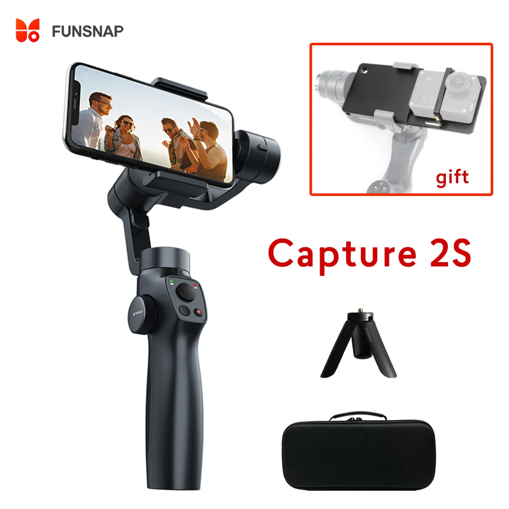 

Funsnap Capture 2S Stabilizer Selfie Stick for iPhone Android Smartphone 3-Axis Handheld Gimbal For Vlog Live Travel Video