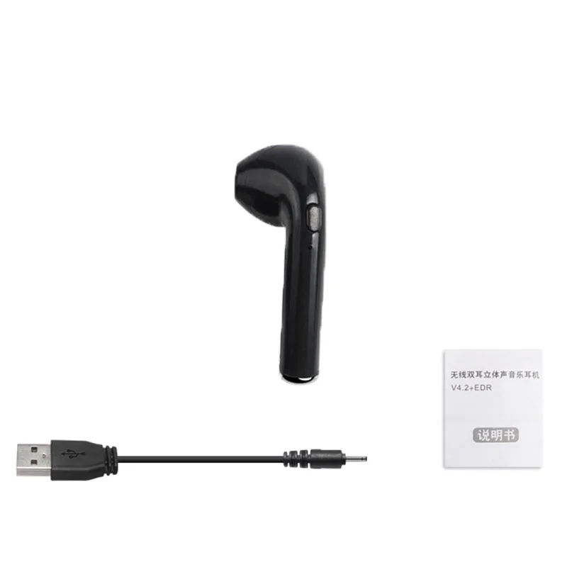 one black I7 Bluetooth беспроводные наушники-вкладыши для i7s tws наушники спортивные с микрофоном для iPhone samsung huawei LG PK i9 i11 i12 i14 i200 - Цвет: one black