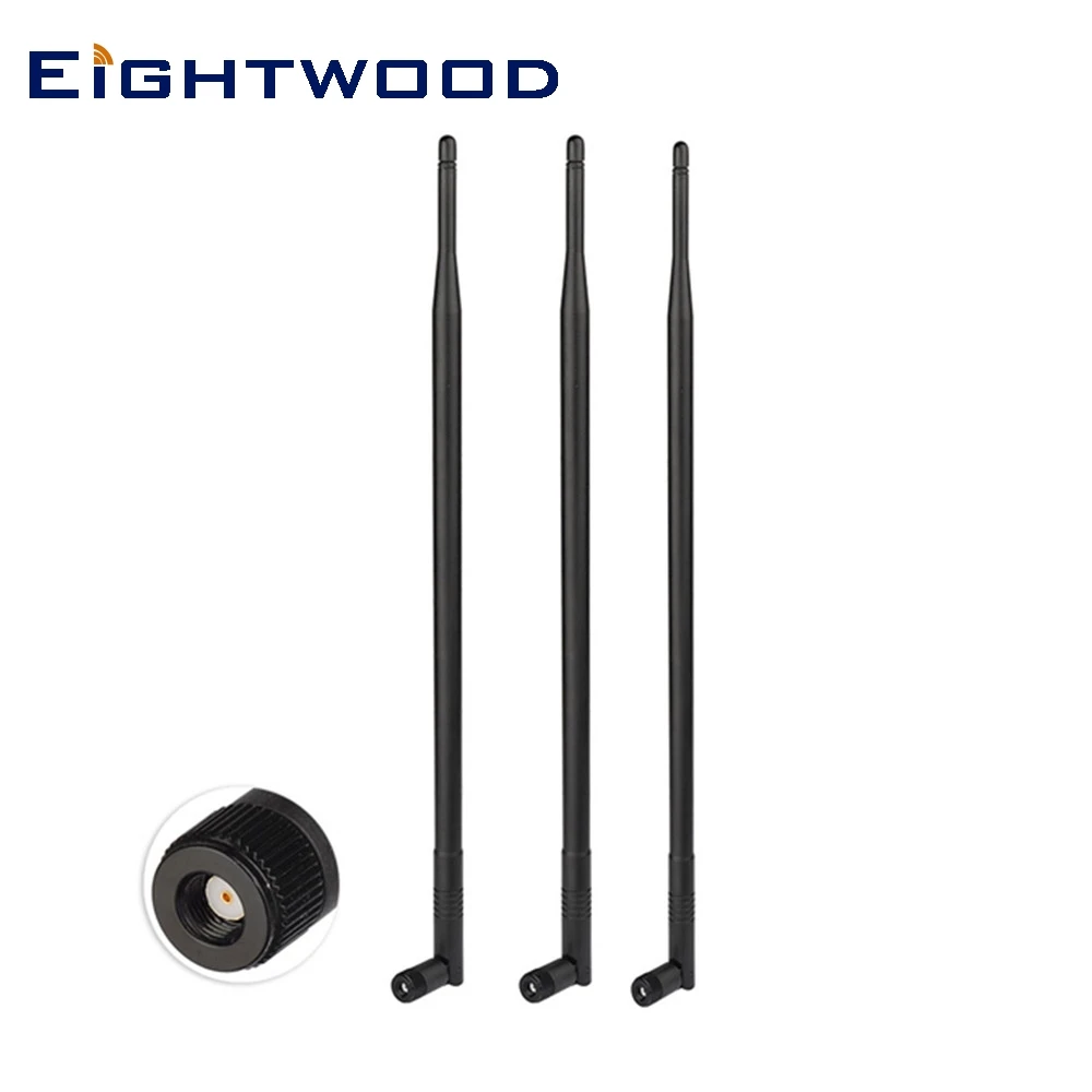 

Eightwood 3pcs Routers Asus RT-AC66U RT-N66U RT-N16 AC1750 D-Link DIR 3x9dBi 2.4GHz 5GHz Dual Band RP-SMA WiFi Antenna Aerial