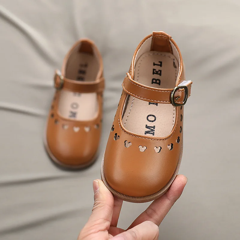 

Girl's Princess Shoes 2021 Spring New Little Girl's Non Slip Soft Sole Single Shoes Toddler Kids Fashion Off White Size 21-30