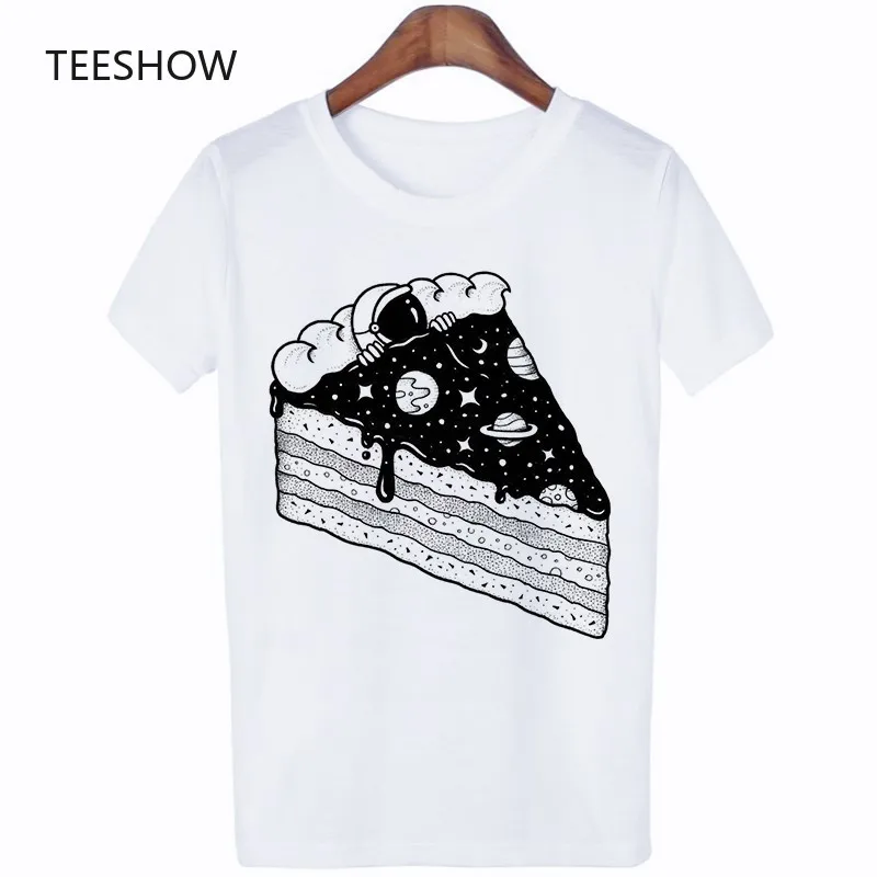 

New Summer Astronaut exploration Tshirt Print Harajuku Aesthetic T Shirt Women Casual White Tops Vogue T Shirt Graphic Tee Women