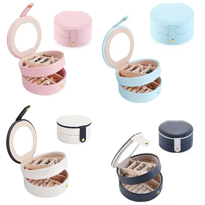 Высококачественный органайзер для ювелирных изделий коробка хранения кожаный держатель футляр серег колец