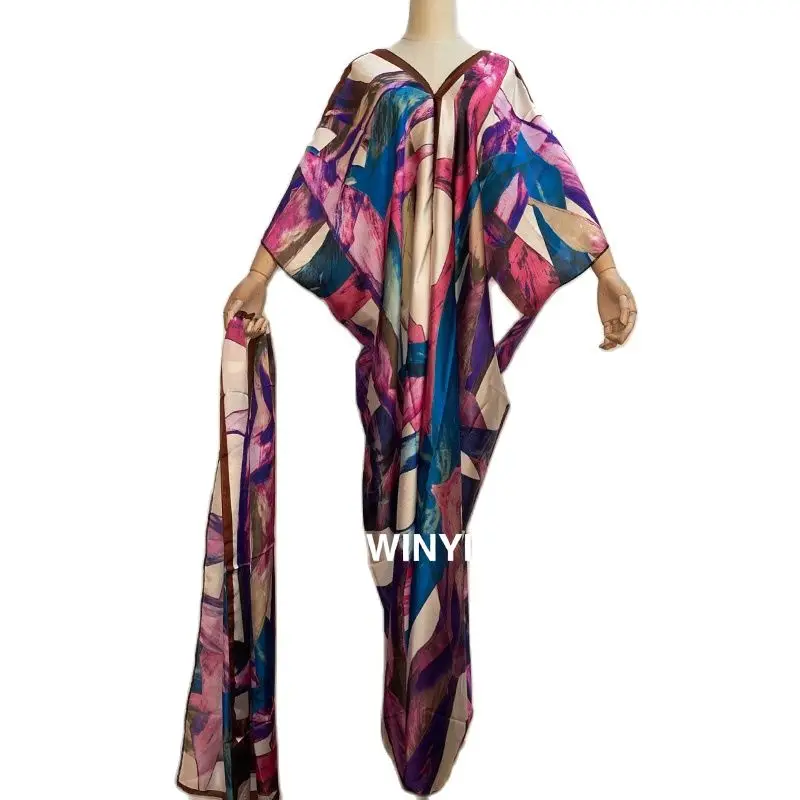 WINYI 2021 Dresses For WomenSaudi Arabia Design Loose Dress Batwing Maxi Long Femme Vestidos Summer Autumn Party Elegant Dress