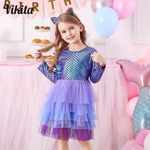Vikita-vestido de princesa para niña...