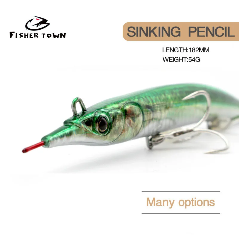 

Needlefish Lure Needle Stick Fishing Lure 133mm/54g Sinking Pencil 3D Eyes Artificial Bait Sea Bass Lures
