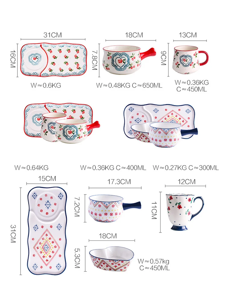 Керамическая тарелка японские блюда для завтрака набор столовых приборов одного
