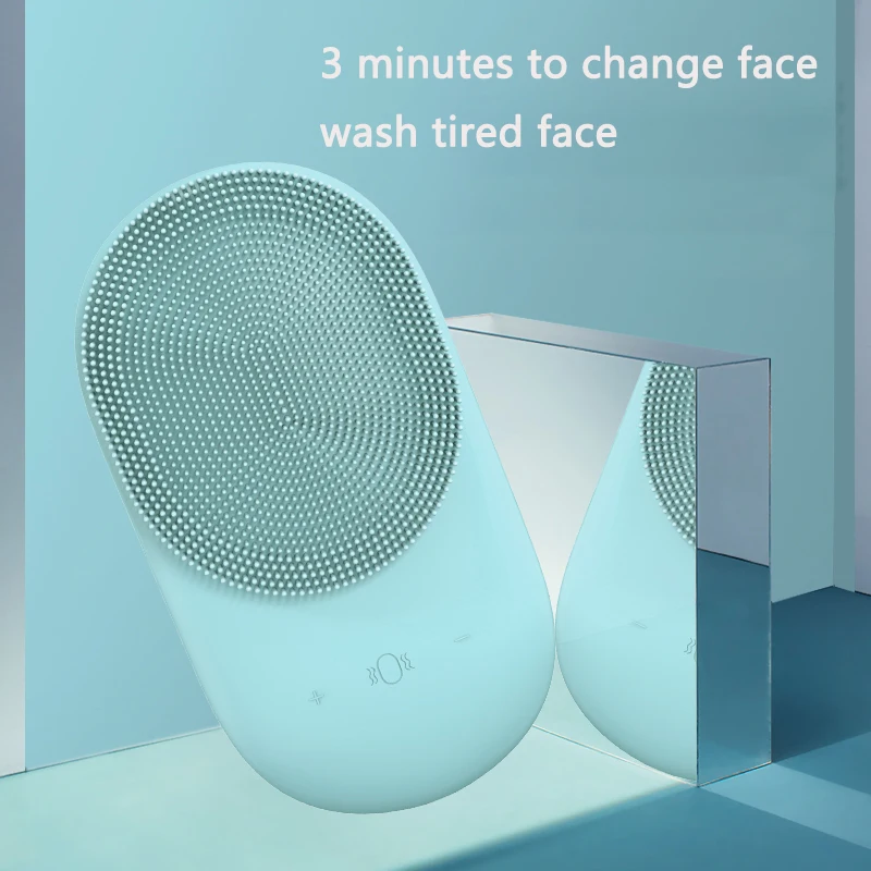 

Electric Heated Silicone Facial Cleansing Brush Face Massager Skin Cleaner Sonic Vibration Deep Pore