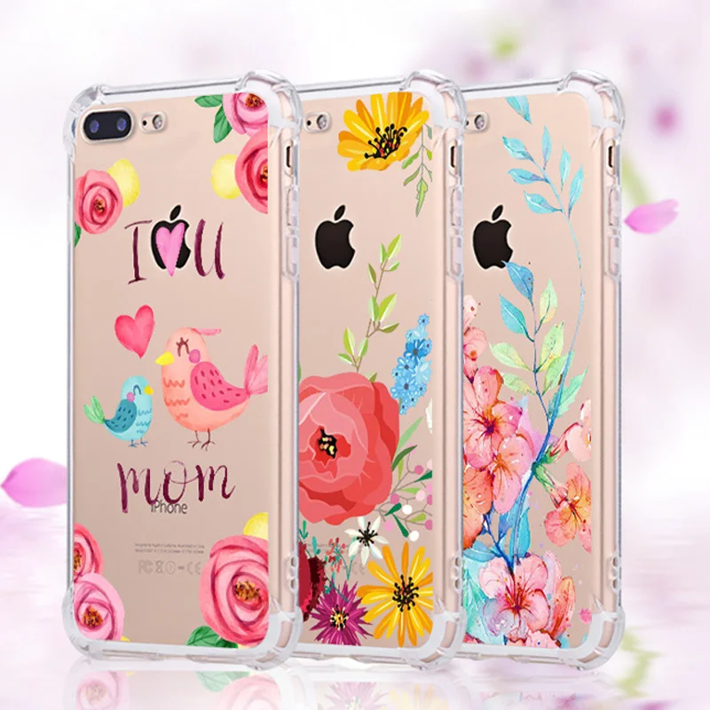 Модный цветочный 3D Мягкий силиконовый чехол из ТПУ для iPhone X XR XS Max 8 7 6 6S Plus