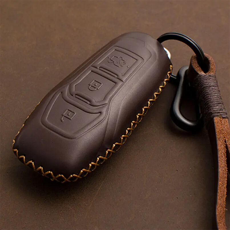 Автомобильный смарт-брелок из натуральной кожи чехол для брелка с ключом Ford Fusion