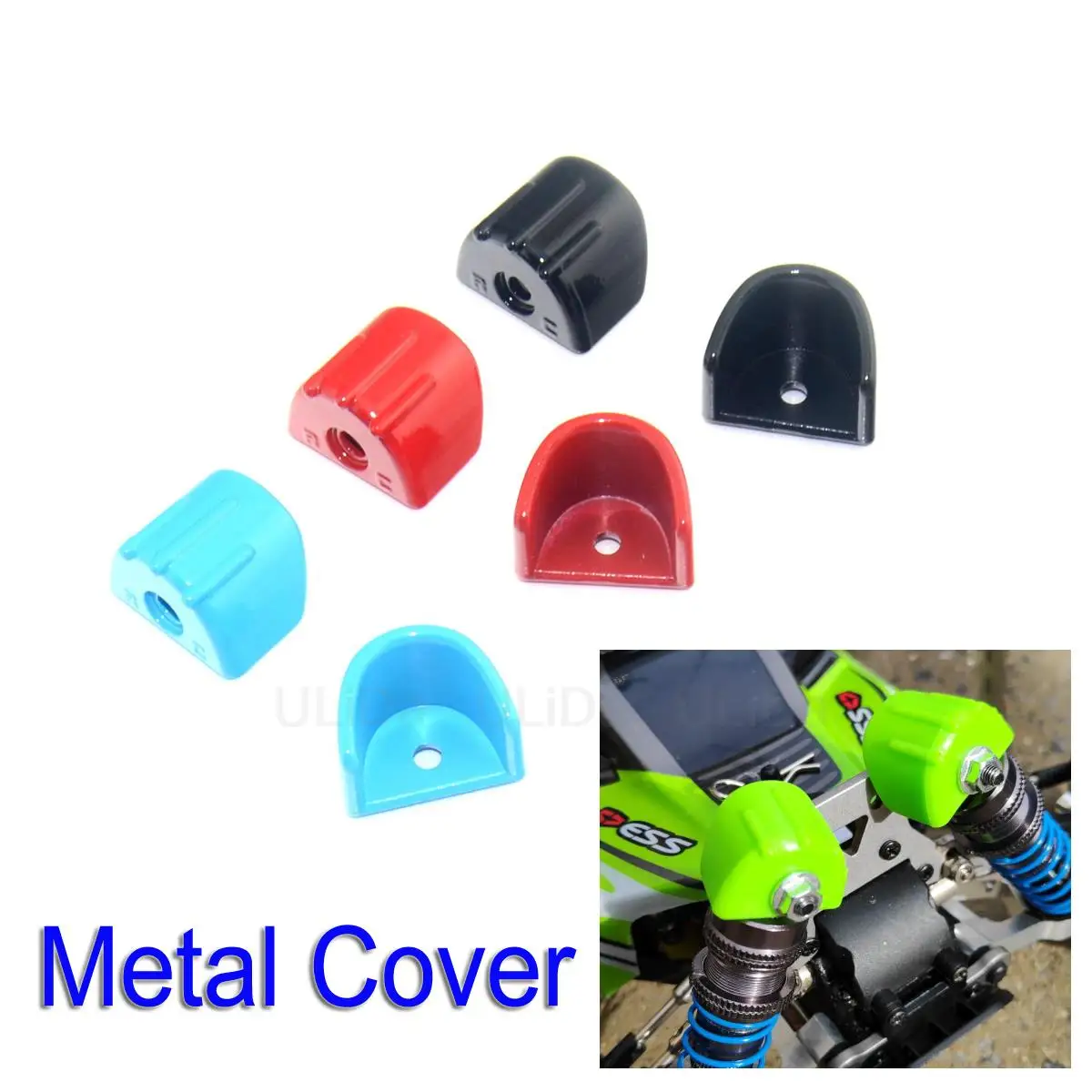 

4x Color Metal Cover Shock Absorber Wear Resistant Absorption Guards Anti-wear Anti-collision For 1/8 Monster Truck Buggy Rc Car