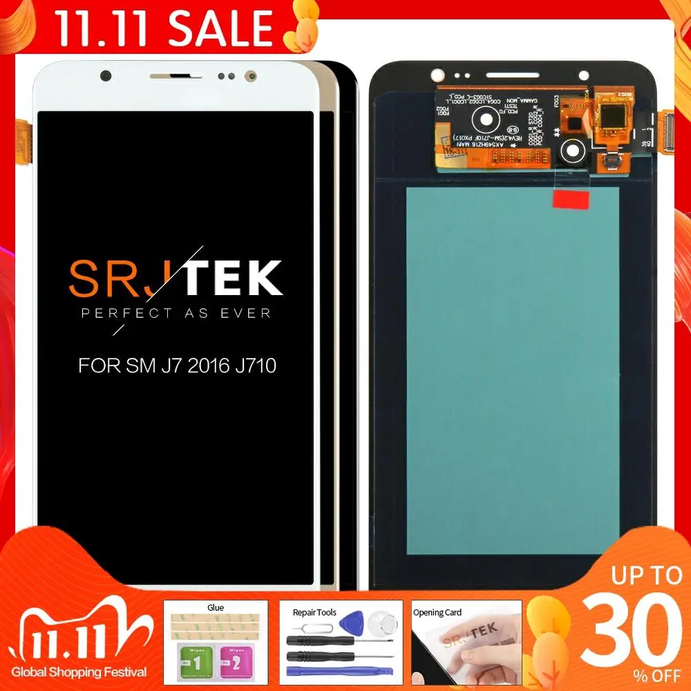 ЖК дисплей Srjtek 5 AMOLED для Samsung Galaxy J7 2016 J710 J710F J710M J710G дигитайзер сенсорный экран
