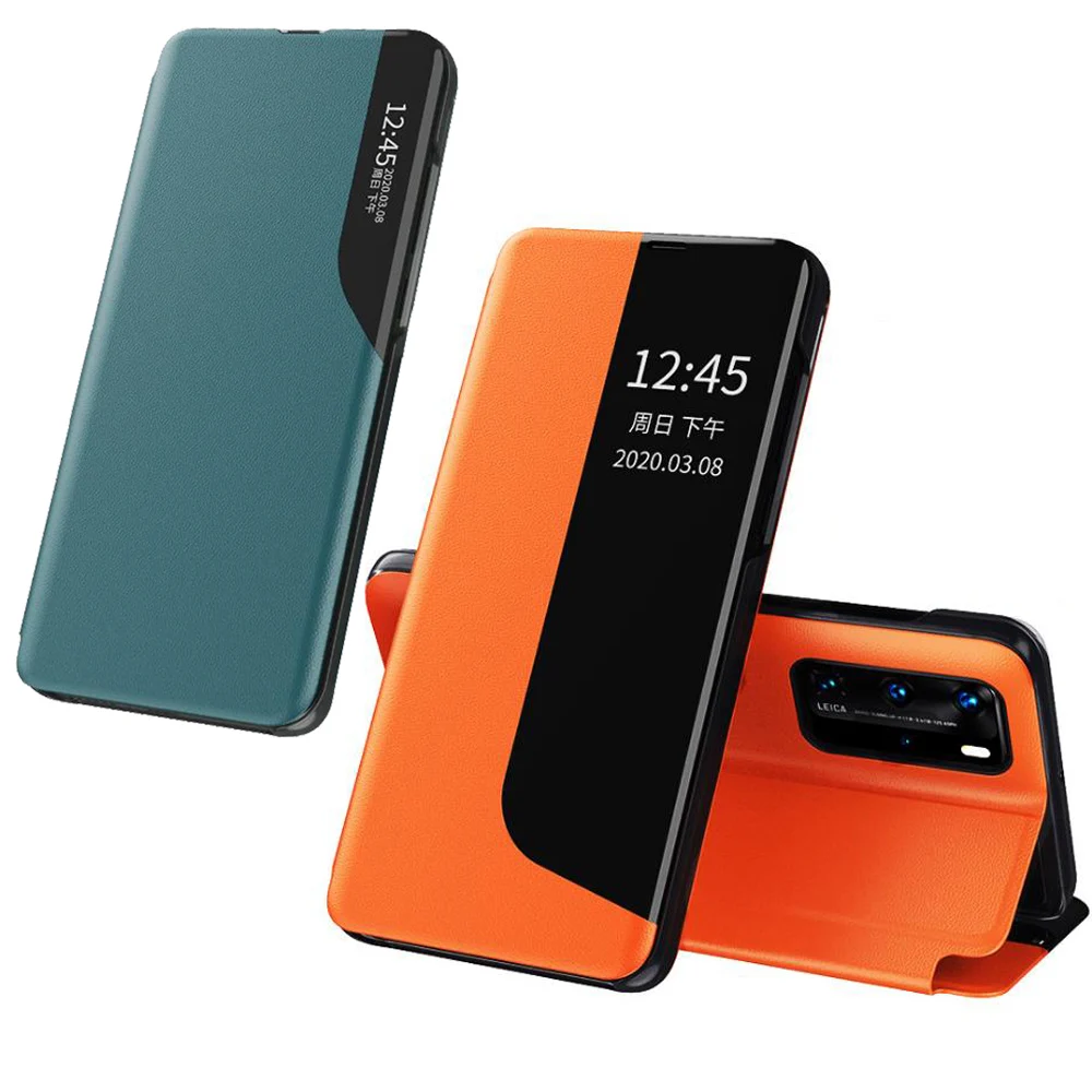 Роскошные кожаные смарт Чехлы для Huawei Mate 20 Pro P40 Lite E Sleep Wake Up Flip Cover For P20 P30