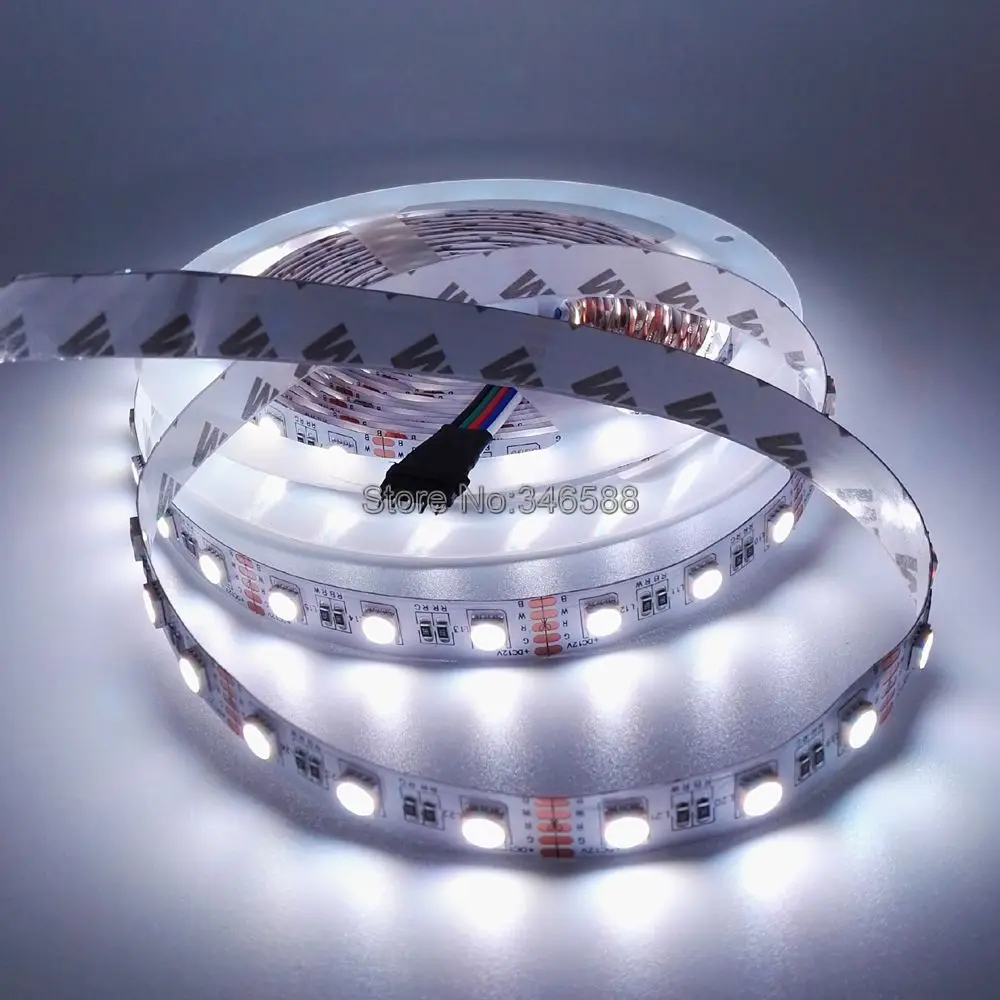 5 м 12 В SMD 5050 RGBW RGBWW Светодиодная лента RGB белый теплый 4 цвета в 1 светодиодный чип 60