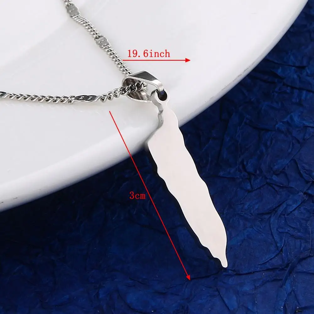 Карта из нержавеющей стали ST. Круа Подвески ожерелье золотой цвет Санта-Круа