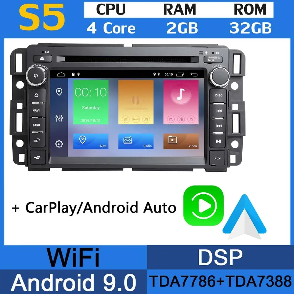 2G RAM 32G CarPlay " PX6 4 Гб+ 64 ГБ Android 9,0 автомобильный DVD gps Радио для GMC Yukon Chevrolet Tahoe Equinox Savava Sierra Buick Enclave - Цвет: 2G RAM 32G CarPlay