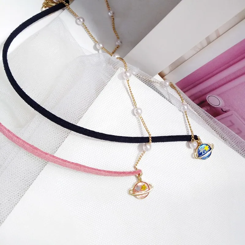 Простой Harajuku сладкий милый чокер земля короткое ожерелье с подвеской|Ожерелья