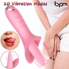 Bpm 10 режимов вибрации, клиторальный вибратор точки G, лижущий язык, тикер для клитора, стимулятор сосков, вагинальный оргазм