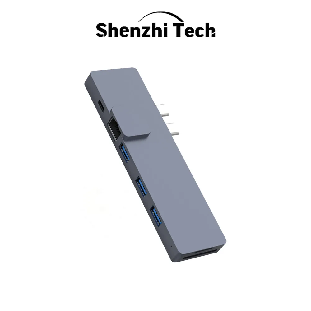 USB C Hub многопортовый адаптер типа Thunderbolt 3 Dock 4K HDMI совместимый RJ45 USB3.0 SD Reader 8в1
