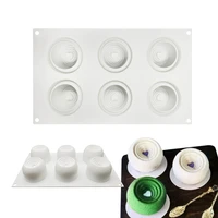 6 holes ripple shape silicone cake mold for baking decoration mould dessert mousse pan bakeware moule pastry tools