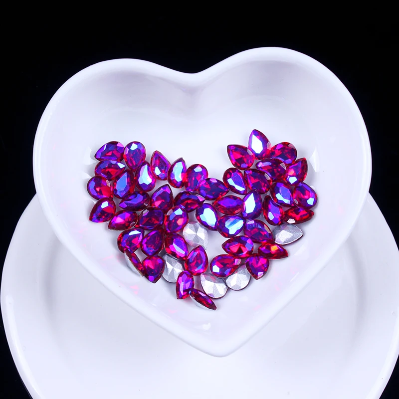 Стразы стеклянные свободные клейкие украшения для обуви одежды Хрустальная