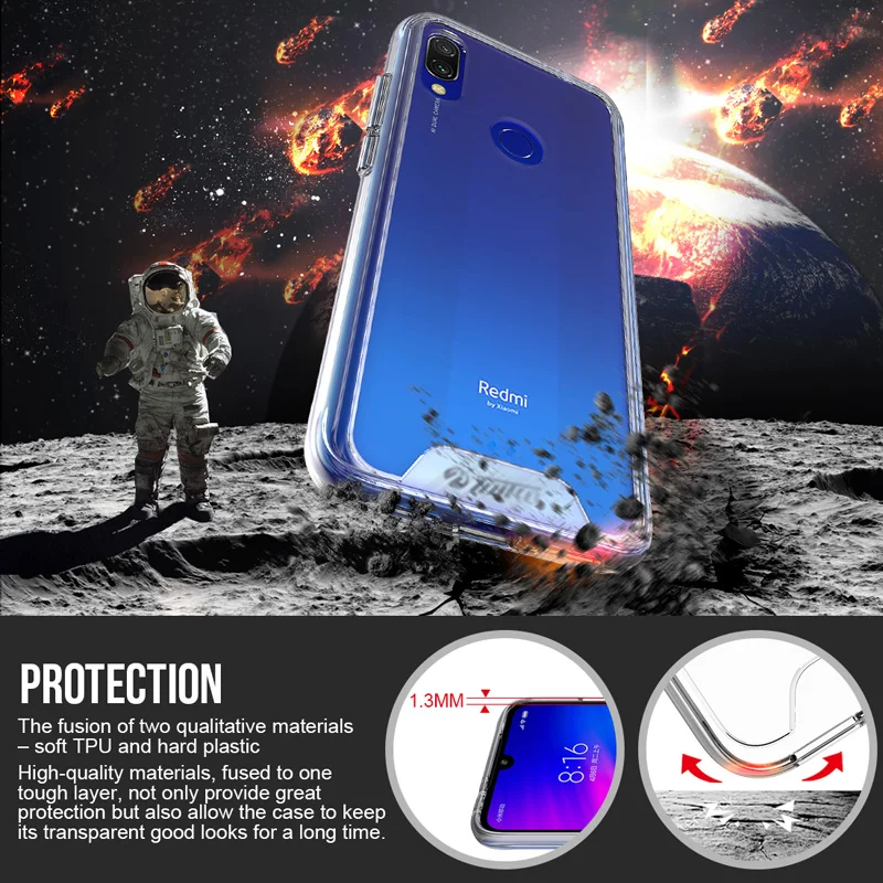 Прозрачные ударопрочные Чехлы TOIKO Chiron для Xiaomi Redmi 7 задняя крышка Гибридный бампер