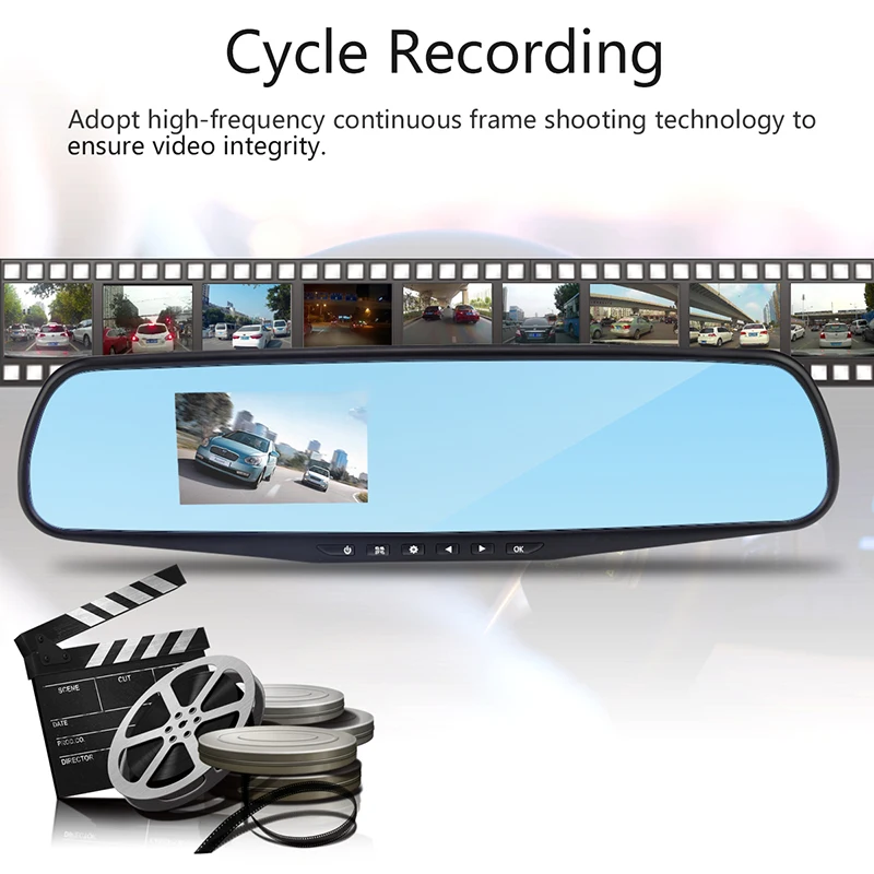 Dvr камера full HD видеорегистратор зеркало заднего вида Камера авто dvr voiture с sd картой