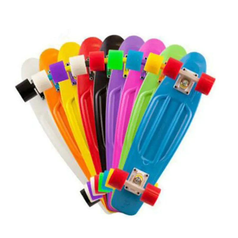 Скейтборд 17 дюймов пластиковая фоторезиновая доска четыре колеса скейтборд для