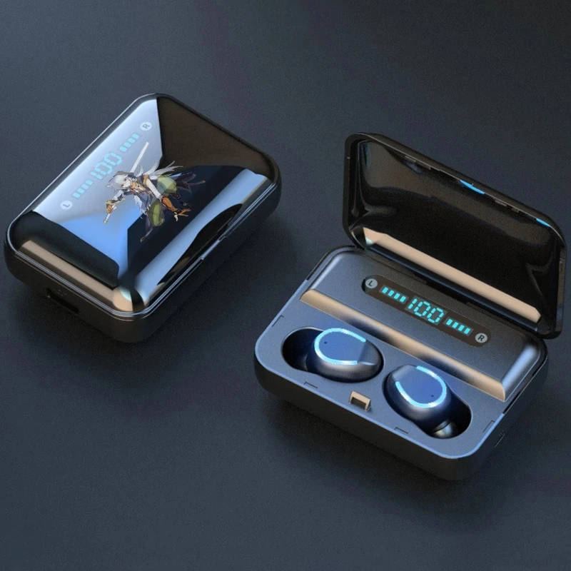 Bluetooth-наушники Genshin Impact ZhongLi Xiao Klee Venti Keqing Barbara Mona Razor косплей для Android беспроводные
