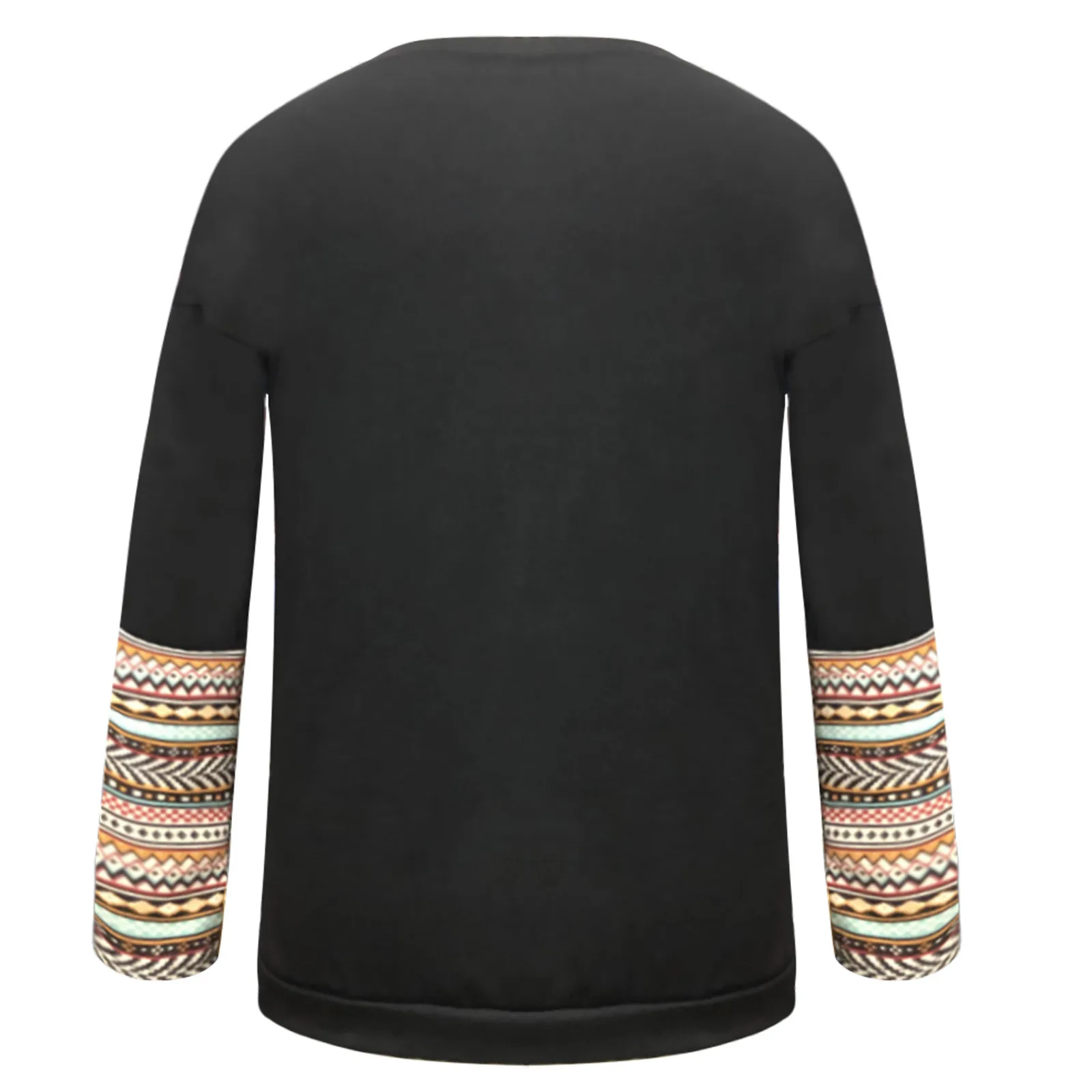 

Fashion Women Stripe Splicing Printing Long Sleeves Sweatshirt Tops T-Shirt 2021 Tshirt Clothes