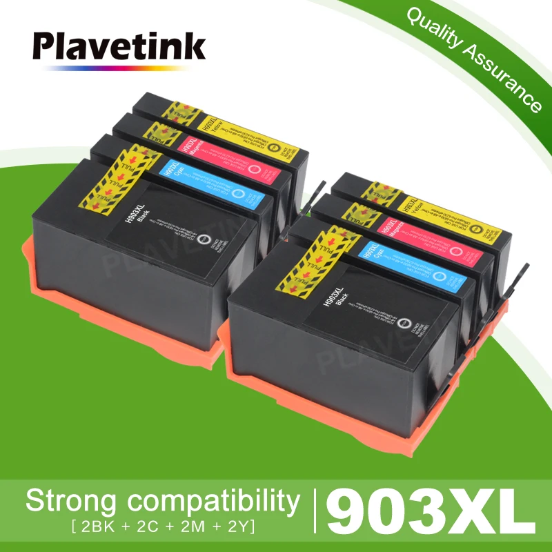 Plavetink 2 комплекта 903XL принтер картридж Замена для hp 903 XL OfficeJet Pro 6960 6970 все в одном