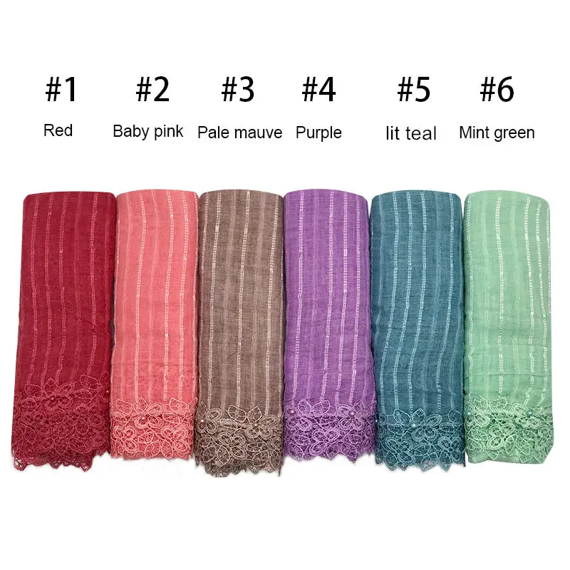 Новинка Обувь с вышивкой и цветочным принтом для девочек хиджаб шарф Жемчуг