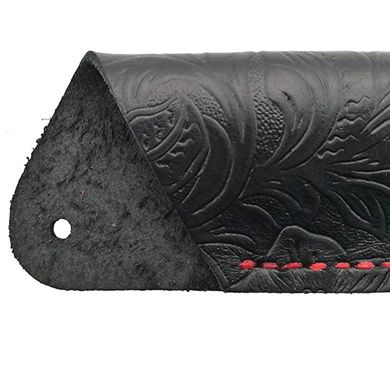 

2 Pcs Handmade Leather Double Pen Case Holder for Ballpoint Pen Fountain Pen Sleeve Pen, Black & Brown