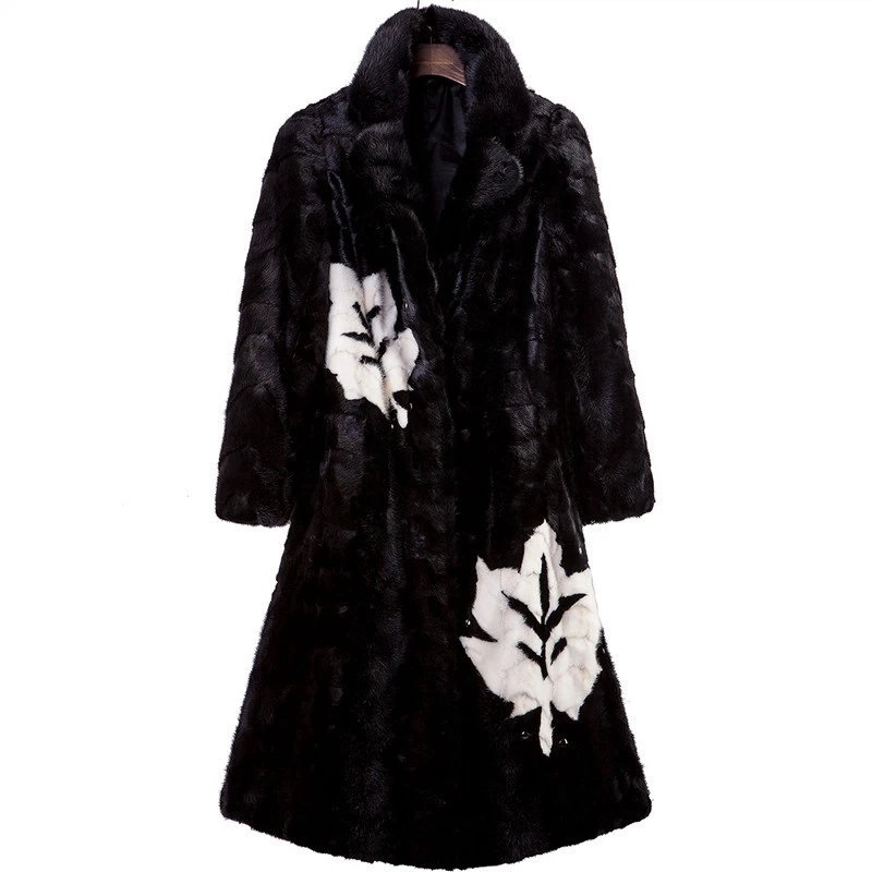 Роскошное пальто из натурального меха норки Женская осенне-зимняя верхняя