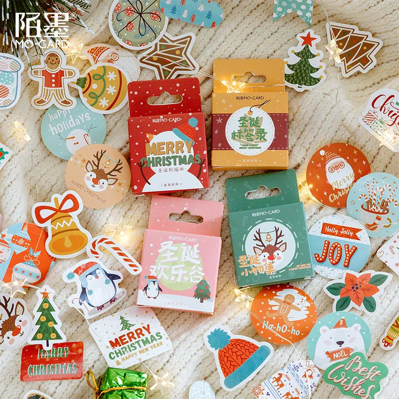 

Merry Christmas Series Decorative box Stickers Scrapbooking Stick Label Diary Stationery Album Blessing sticker