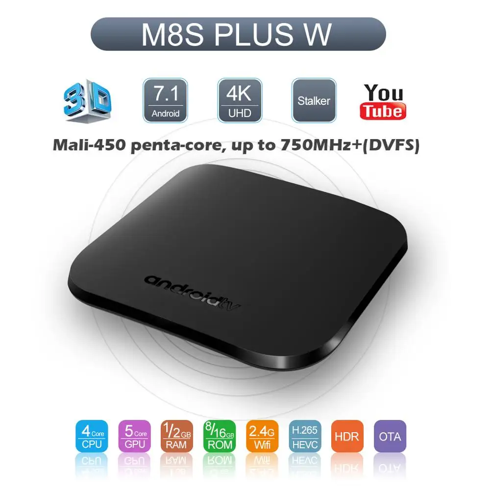 ТВ-приставка Mecool M8S Plus W Android 7 1 Smart TV Box Amlogic S905W четырехъядерный ГБ 8 Мини WiFi 4K