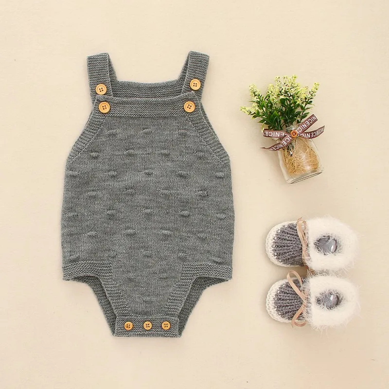 

Baby Boys Summer Romper Lovely knitted Infant Girl Solid Rompers New born Baby One-pieces Kids Girls Boy Suspender Romper