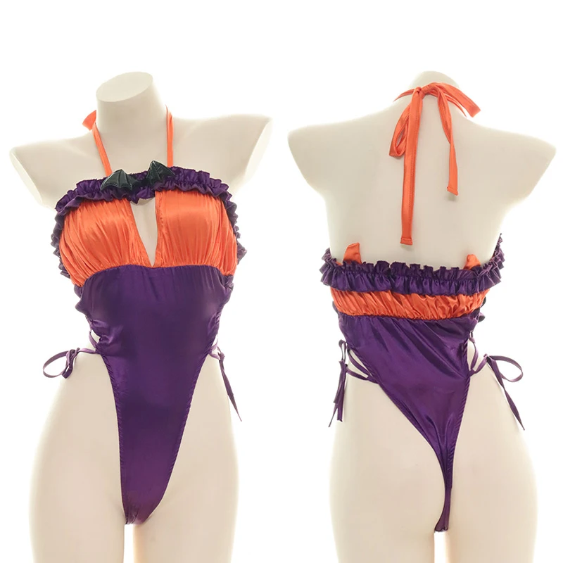 

Японский купальник Sukumizu сексуальный с высоким вырезом бандажный женский костюм Хэллоуин Маленький Дьявол Косплей цельный купальник купал...