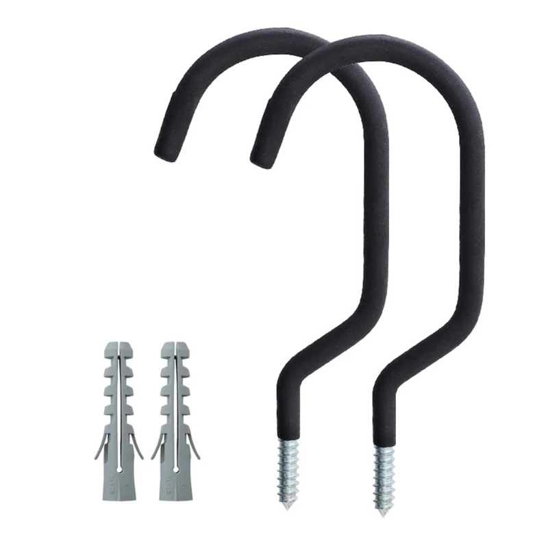 

2pcs/set Wall Mounted Bicycle Hanger Garage Steel Heavy Duty Home Hanger Bike Storage Black Wall Hook Cycling Store Accessories