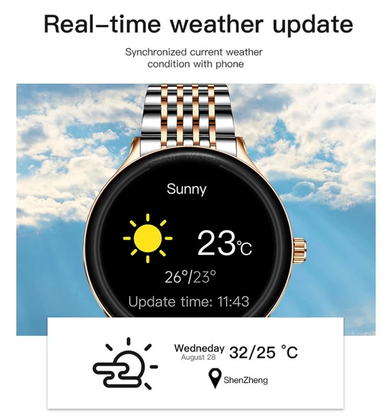 

LIGE Ladies Smart Watch Women Blood Pressure Heart Rate Monitor Fitness tracker Android ios Weather display Sport Smartwatch Men