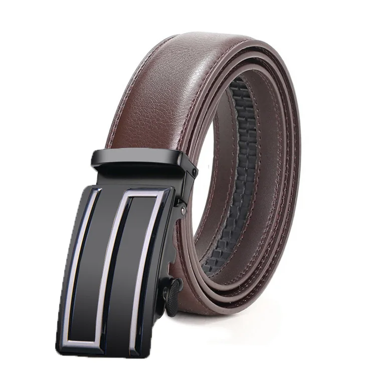 Ремень мужской из натуральной кожи с автоматической пряжкой 110-130 см | Аксессуары