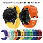 Ремешок для наручных часов Garmin Fenix 6X 6 6S 5X 5 5S 3HR D2 S60 GPS, умные Сменные быстросъемные силиконовые часы Easyfit