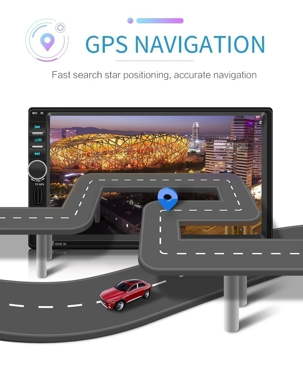 Автомагнитола MP5-плеер с 7 &quotсенсорным экраном Bluetooth GPS Навигатором камерой и