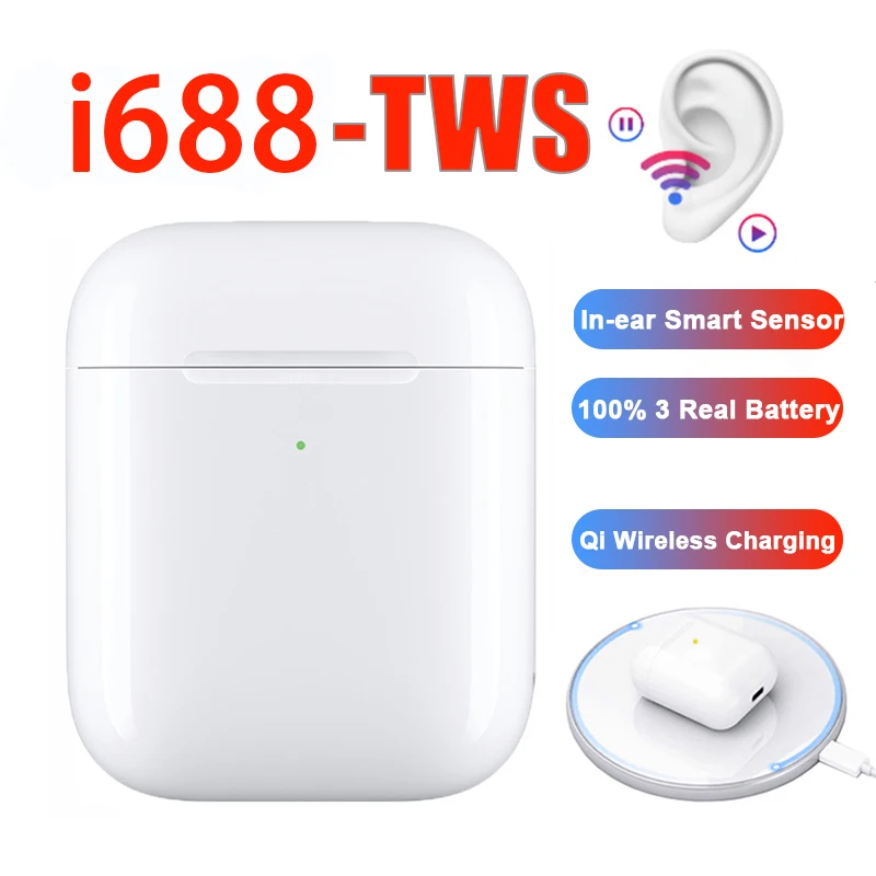Беспроводные bluetooth-наушники i688 Tws airpots, умный сенсор, супер бас PK i1000 i2000 i9000 i9000 pro i90000 TWS для iPhone11