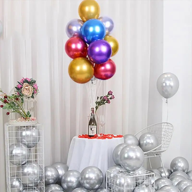 

Festive Balloons 30pcs 5/10/12inch Glossy Metal Pearl Latex Balloons Thick Chrome Metallic Colors Helium Air Balls Globos