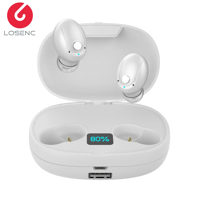 TWS V5.0 T5S Bluetooth наушники 3D стерео беспроводные наушники с микрофоном 2200 мАч Внешний аккумулятор гарнитура с микрофоном Спорт - Цвет: Белый